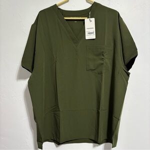 Mandala MENS Olive V-Neck Short Sleeve Top